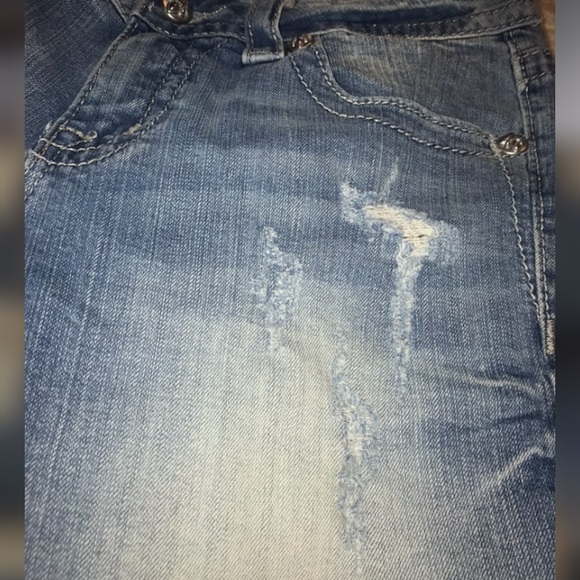 Miss Me Distressed Jean Shorts | Size 28 |  Bling - Picture 5 of 8